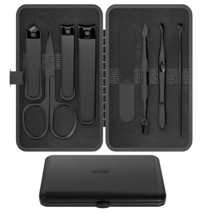 OFIDUS Precision 8-Piece Men's Nail Grooming Travel Kit - Stainless Steel Manicure Set with Clippers, Tweezers, Scissors, and Case Avelisse