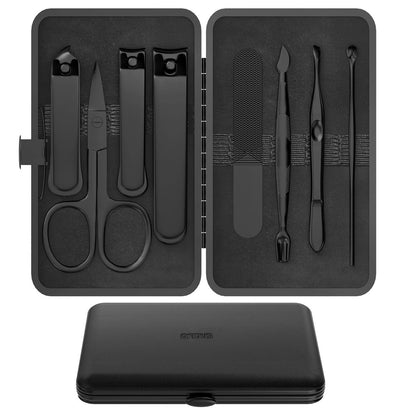 OFIDUS Precision 8-Piece Men's Nail Grooming Travel Kit - Stainless Steel Manicure Set with Clippers, Tweezers, Scissors, and Case Avelisse
