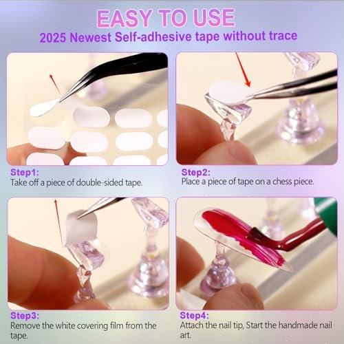 2 Nail Stand for Press Ons - Upgrade Solid Acrylic Nail Stands with Flower Design, Fake Nail Holder for Painting and Display, Includes Glue Tips - görsel 14