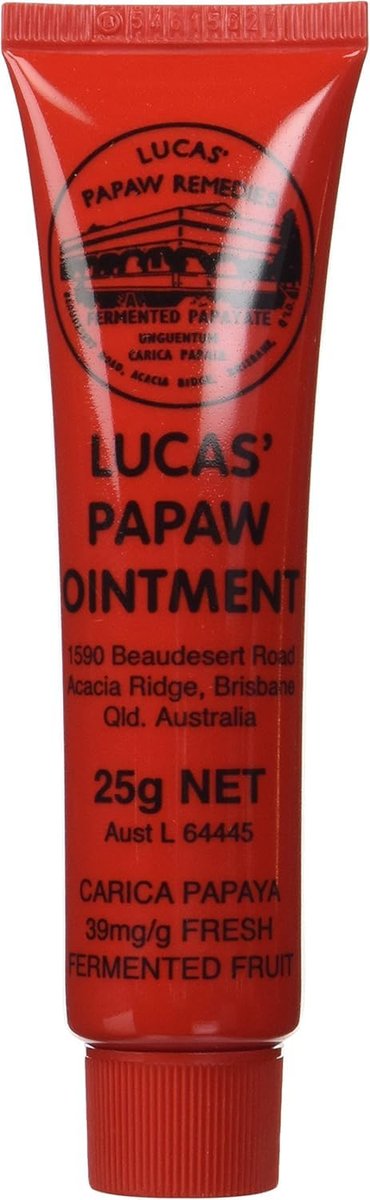 Lucas Papaw Ointment 25g - Soothing Lip and Skin Healing Balm with Fresh Fermented Carica Papaya, Natural Ingredients for All Skin Types - Made in Australia - görsel 2