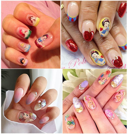Cute Cartoon 3D Self Adhesive Nail Art Stickers - 6 Sheets DIY Nail Designs Decals for Women