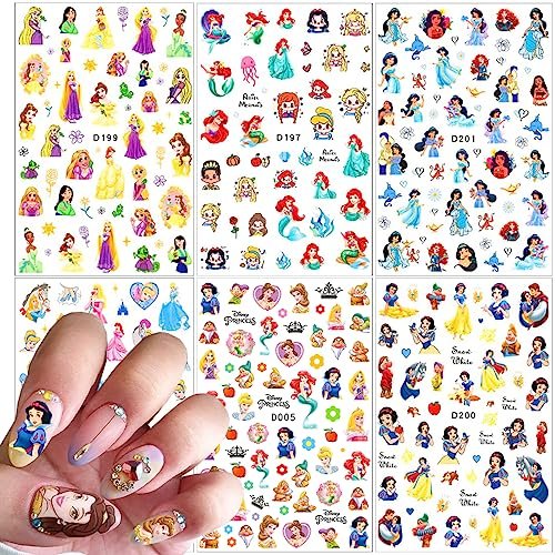 Cute Cartoon 3D Self Adhesive Nail Art Stickers - 6 Sheets DIY Nail Designs Decals for Women - görsel 2