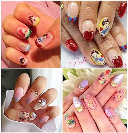 Cute Cartoon 3D Self Adhesive Nail Art Stickers - 6 Sheets DIY Nail Designs Decals for Women