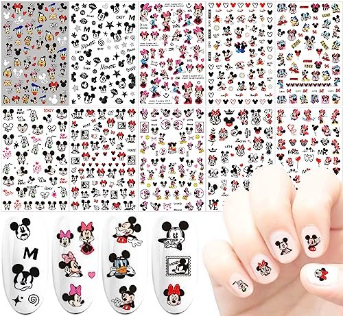 Cute Nail Art Stickers 3D Self-Adhesive Nail Decals - Party Favors Gifts for Women - Cartoon Designer Nails Art Decoration 10pcs - görsel 2