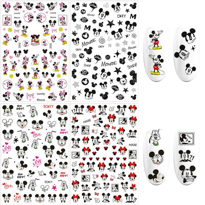 Cute Nail Art Stickers 3D Self-Adhesive Nail Decals - Party Favors Gifts for Women - Cartoon Designer Nails Art Decoration 10pcs