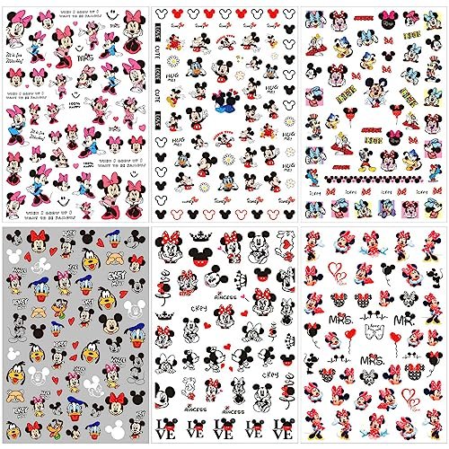 Cute Nail Art Stickers 3D Self-Adhesive Nail Decals - Party Favors Gifts for Women - Cartoon Designer Nails Art Decoration 10pcs - görsel 6