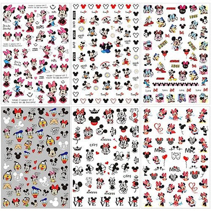 Cute Nail Art Stickers 3D Self-Adhesive Nail Decals - Party Favors Gifts for Women - Cartoon Designer Nails Art Decoration 10pcs