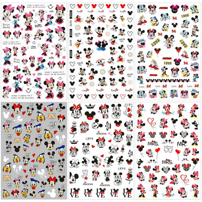 Cute Nail Art Stickers 3D Self-Adhesive Nail Decals - Party Favors Gifts for Women - Cartoon Designer Nails Art Decoration 10pcs
