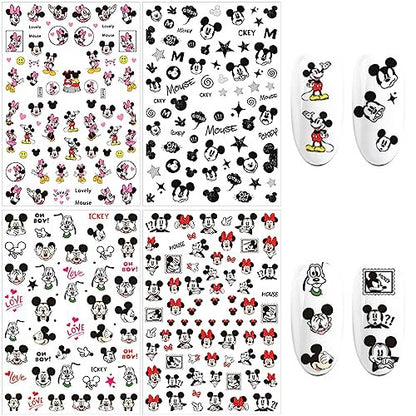 Cute Nail Art Stickers 3D Self-Adhesive Nail Decals - Party Favors Gifts for Women - Cartoon Designer Nails Art Decoration 10pcs