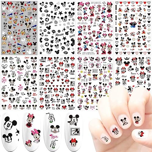 8pcs 3D Cute Nail Art Stickers - Self-Adhesive Cartoon Nail Decals for Women, Girls, Kids - Fun Manicure Decor & Party Gifts - görsel 2