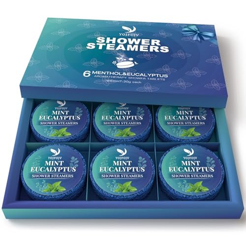 Shower Steamers Aromatherapy, 6 Pack Organic Shower Bombs with Menthol & Eucalyptus Essential Oils - Relaxation & Self-Care Gift for Mom, Wife, Her - görsel 2
