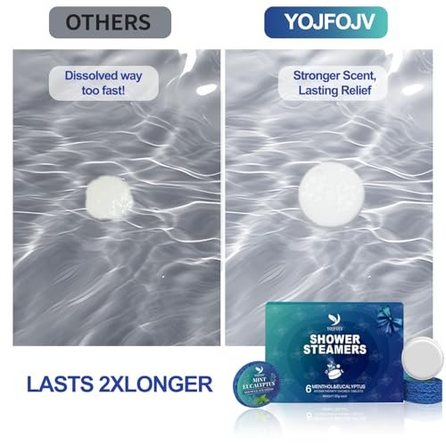 Shower Steamers Aromatherapy, 6 Pack Organic Shower Bombs with Menthol & Eucalyptus Essential Oils - Relaxation & Self-Care Gift for Mom, Wife, Her - görsel 8