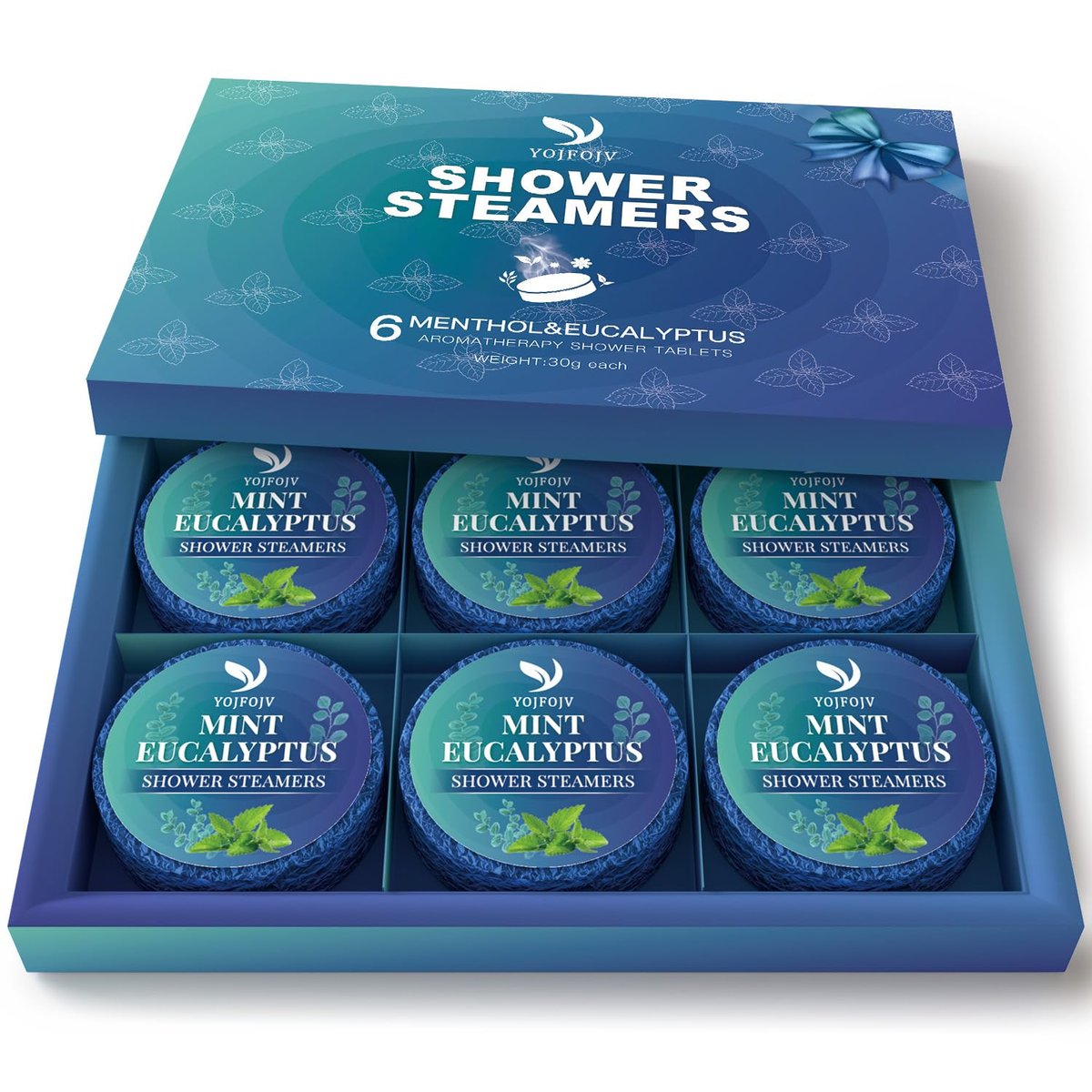 Shower Steamers Aromatherapy, 6 Pack Organic Shower Bombs with Menthol & Eucalyptus Essential Oils - Relaxation & Self-Care Gift for Mom, Wife, Her - görsel 1