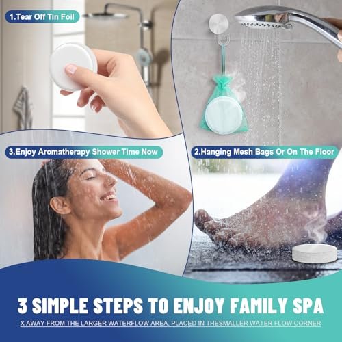 Shower Steamers Aromatherapy, 6 Pack Organic Shower Bombs with Menthol & Eucalyptus Essential Oils - Relaxation & Self-Care Gift for Mom, Wife, Her - görsel 16