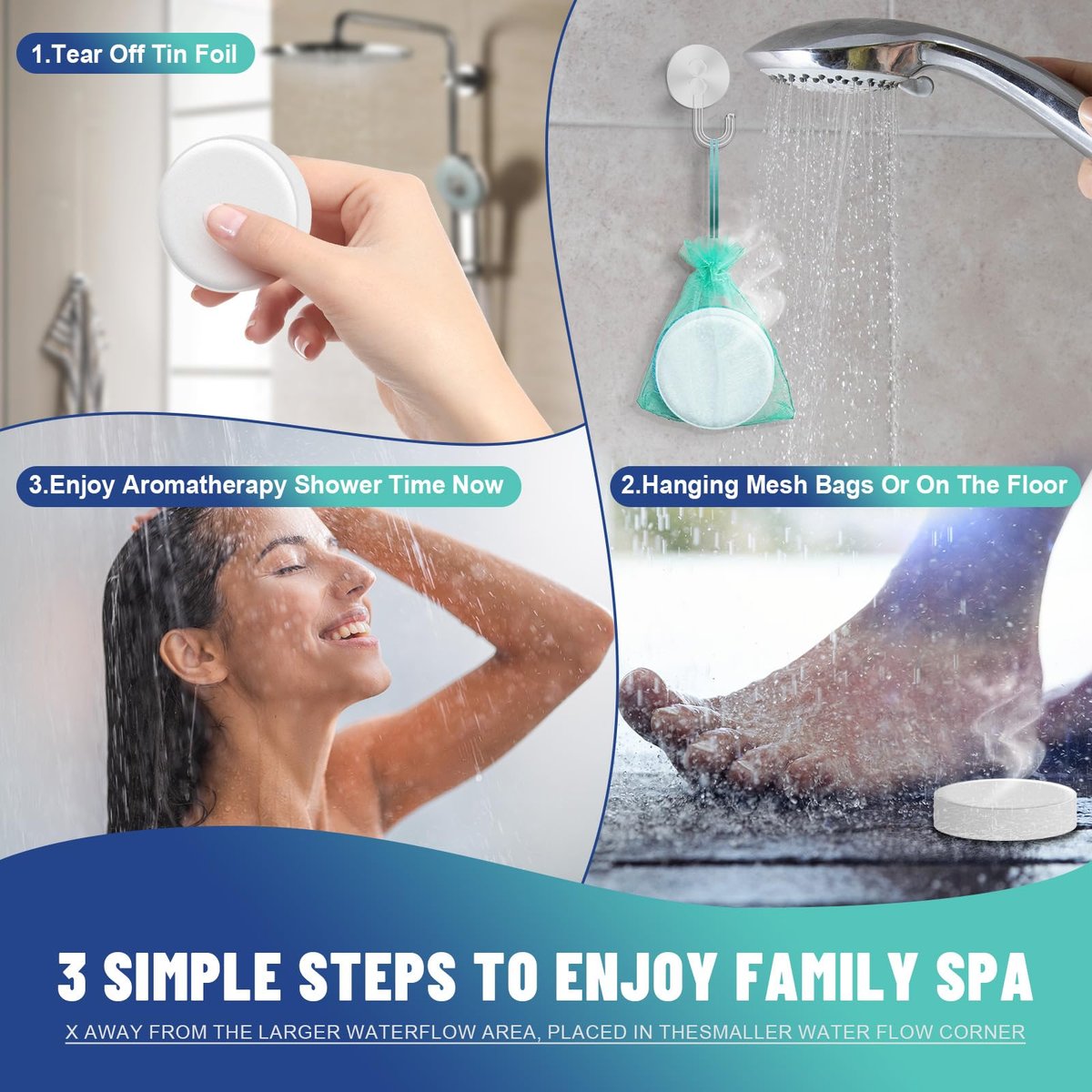 Shower Steamers Aromatherapy, 6 Pack Organic Shower Bombs with Menthol & Eucalyptus Essential Oils - Relaxation & Self-Care Gift for Mom, Wife, Her - görsel 15