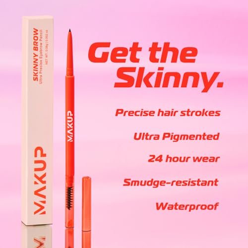 Makup Beauty Skinny Brow Ultra Thin Eyebrow Pencil - Waterproof Micro Brow Pencil for Hair-like Strokes - Medium Dark Brown (Brunette) - görsel 8