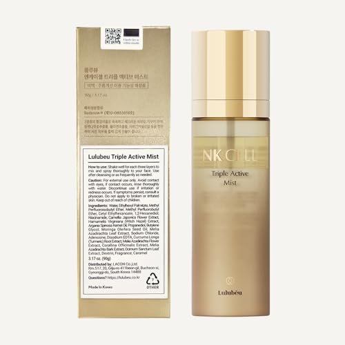 LULUBEU Triple Active Mist - Korean Skincare Glow Spray Serum, Hydrating All-in-One Face Treatment for Radiant, Dewy Skin, Lightweight Daily Routine Care with NK Cell Technology (3.17 Fl Oz) Avelisse