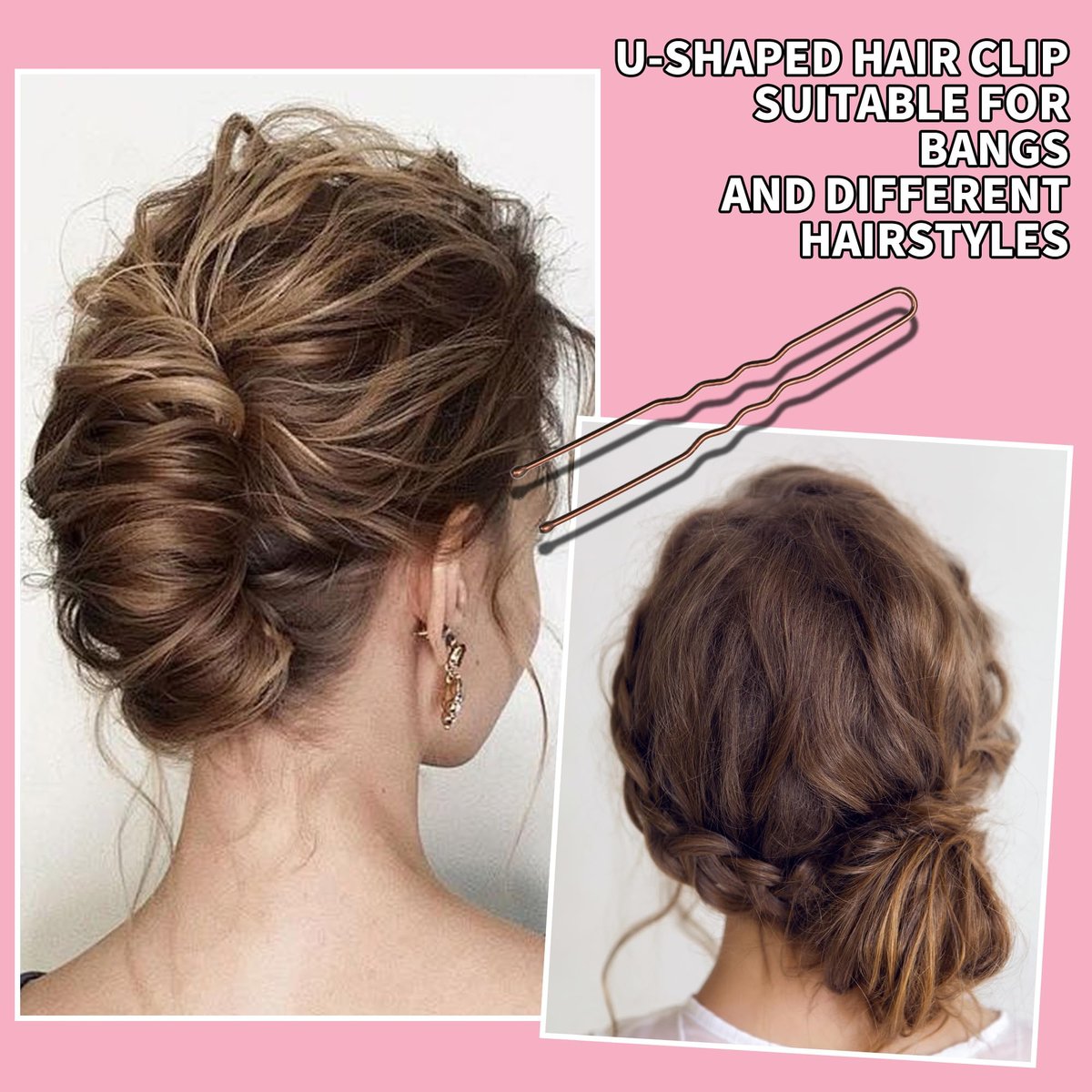 Scaups 400PCS Brown and Black Bobby Pins Kit with Hair Bands, 1.38inch 2inch 2.36inch Bobby Pins and 2.36inch U Shape Hair Pins for Women - görsel 7