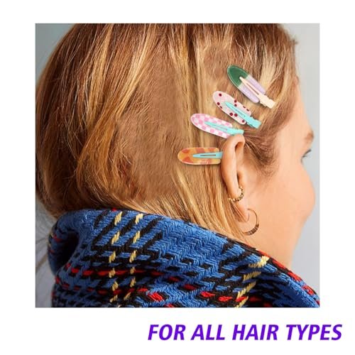 Magicsky 12PCS No Bend Hair Clips - Hawaiian Acrylic Flat Styling No Crease Pins, Bang Seamless Duckbill Barrettes for Women and Girls, Colorful Fruit Design Avelisse