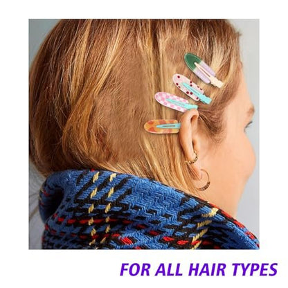 Magicsky 12PCS No Bend Hair Clips - Hawaiian Acrylic Flat Styling No Crease Pins, Bang Seamless Duckbill Barrettes for Women and Girls, Colorful Fruit Design Avelisse