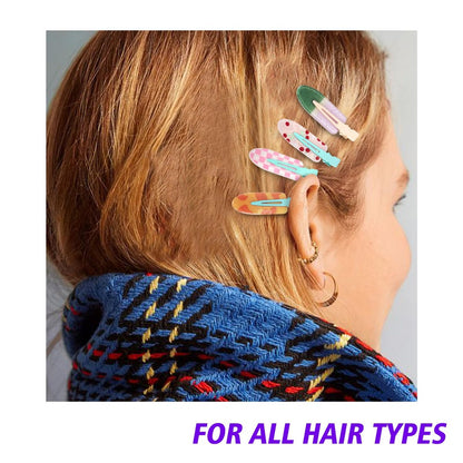 Magicsky 12PCS No Bend Hair Clips - Hawaiian Acrylic Flat Styling No Crease Pins, Bang Seamless Duckbill Barrettes for Women and Girls, Colorful Fruit Design Avelisse