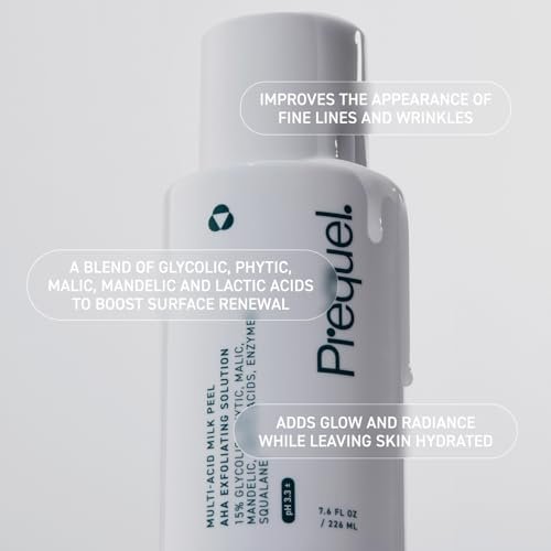 Prequel Skin Multi-Acid Milk Peel - Professional 15% Glycolic Acid Exfoliating Solution with Lactic Acid & Enzymes, Hydrating Chemical Peel, Clinical Strength, 7.6 oz Avelisse