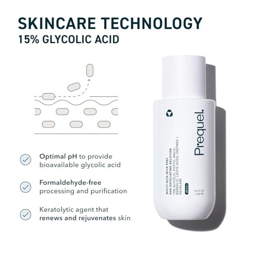 Prequel Skin Multi-Acid Milk Peel - Professional 15% Glycolic Acid Exfoliating Solution with Lactic Acid & Enzymes, Hydrating Chemical Peel, Clinical Strength, 7.6 oz Avelisse