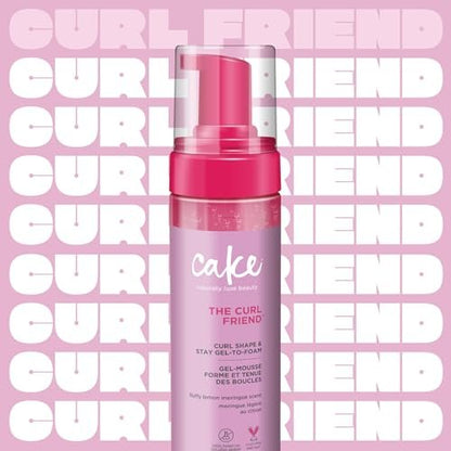 Cake Beauty Gel-to-Foam Curl Styler, The Curl Friend – High Hold & Definition - Frizz Protection - Infused with Coconut Oil & Shea Butter - For Curly Hair - 6.8 fl oz / 200 mL