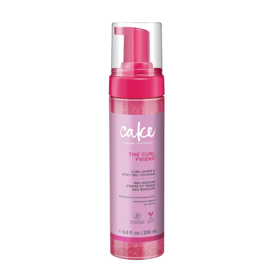 Cake Beauty Gel-to-Foam Curl Styler, The Curl Friend – High Hold & Definition - Frizz Protection - Infused with Coconut Oil & Shea Butter - For Curly Hair - 6.8 fl oz / 200 mL