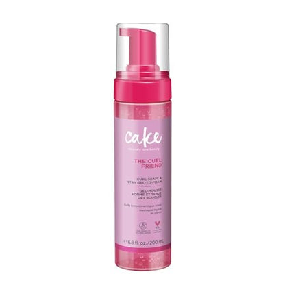 Cake Beauty Gel-to-Foam Curl Styler, The Curl Friend – High Hold & Definition - Frizz Protection - Infused with Coconut Oil & Shea Butter - For Curly Hair - 6.8 fl oz / 200 mL