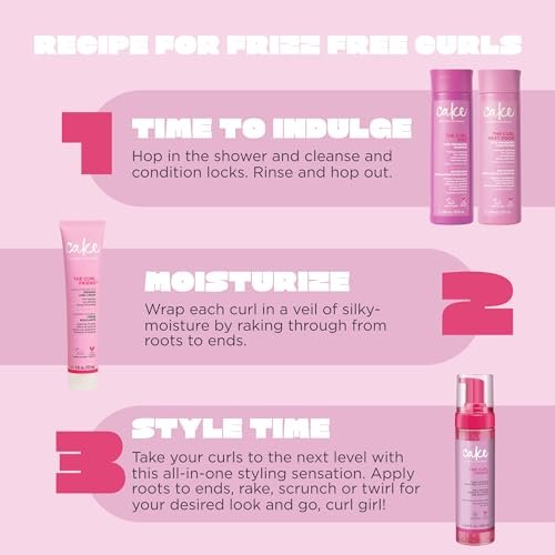 Cake Beauty Gel-to-Foam Curl Styler, The Curl Friend – High Hold & Definition - Frizz Protection - Infused with Coconut Oil & Shea Butter - For Curly Hair - 6.8 fl oz / 200 mL - görsel 16