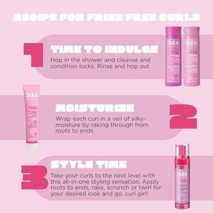 Cake Beauty Gel-to-Foam Curl Styler, The Curl Friend – High Hold & Definition - Frizz Protection - Infused with Coconut Oil & Shea Butter - For Curly Hair - 6.8 fl oz / 200 mL