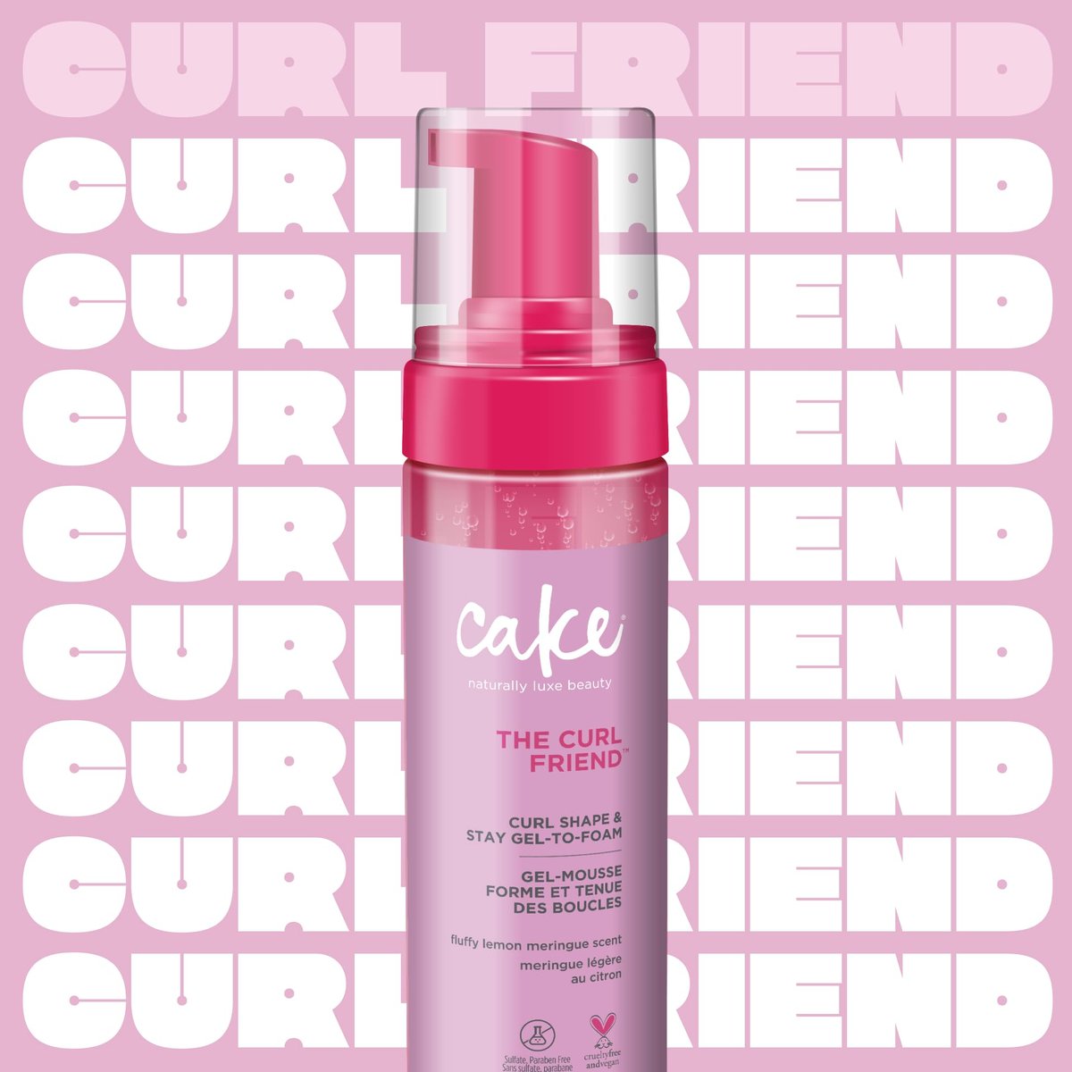 Cake Beauty Gel-to-Foam Curl Styler, The Curl Friend – High Hold & Definition - Frizz Protection - Infused with Coconut Oil & Shea Butter - For Curly Hair - 6.8 fl oz / 200 mL - görsel 3