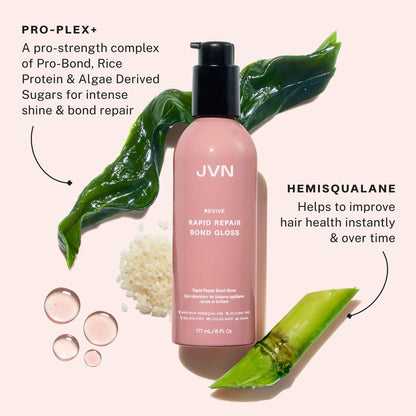 JVN Revive Rapid Repair Bond Gloss - 6 Fl Oz Hair Shine Serum & Bond Repair Treatment for Damaged, Color Treated, or Fragile Hair - Silicone Free Avelisse