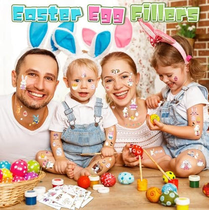 144Pcs Luminous Easter Temporary Tattoos - Glow in the Dark Egg Fillers & Basket Stuffers for Teens Kids Avelisse