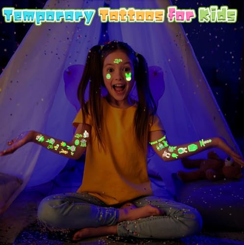 144Pcs Luminous Easter Temporary Tattoos - Glow in the Dark Egg Fillers & Basket Stuffers for Teens Kids Avelisse