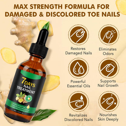 Tiuedu Nail Growth Serum – Ginger Nail Oil for Strengthening & Promoting Nail Growth, Natural Plant Formula, 2 Fl Oz