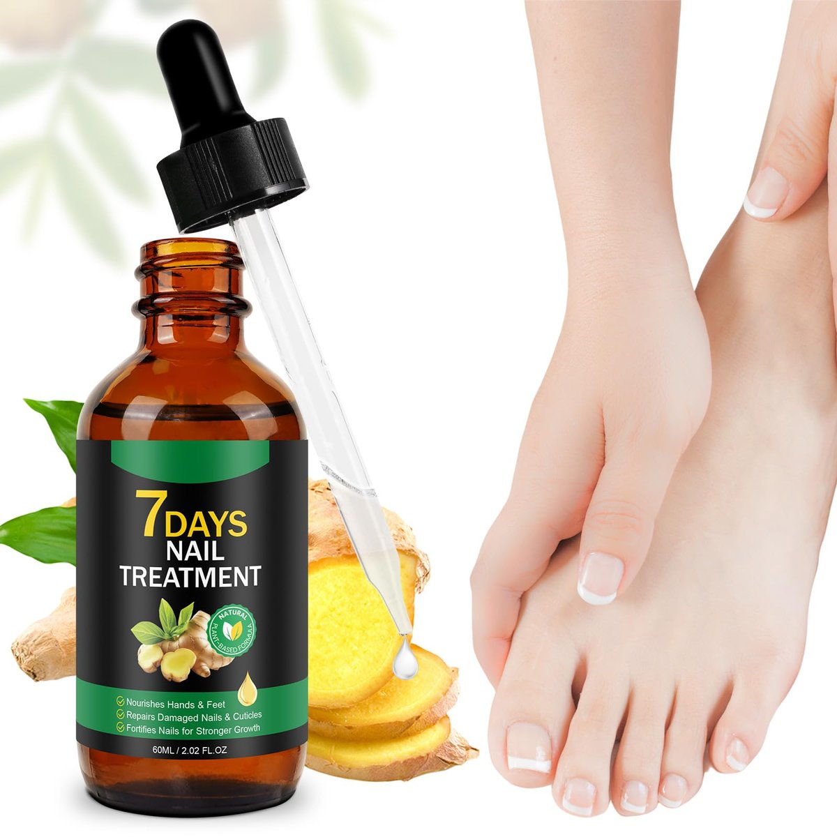 Tiuedu Nail Growth Serum – Ginger Nail Oil for Strengthening & Promoting Nail Growth, Natural Plant Formula, 2 Fl Oz - görsel 13
