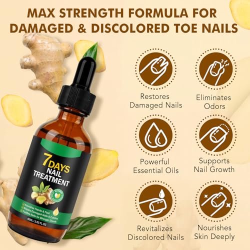 Tiuedu Nail Growth Serum – Ginger Nail Oil for Strengthening & Promoting Nail Growth, Natural Plant Formula, 2 Fl Oz - görsel 4