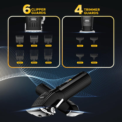 Cordless Hair Clippers for Men & Beard Trimmers Kit with LED Display - Rechargeable Grooming Shaver Kit for Men, Women, Kids (Black) Avelisse