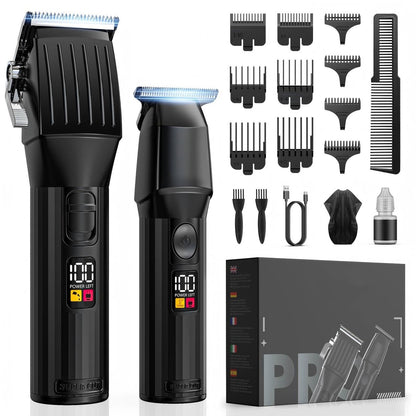 Cordless Hair Clippers for Men & Beard Trimmers Kit with LED Display - Rechargeable Grooming Shaver Kit for Men, Women, Kids (Black) Avelisse