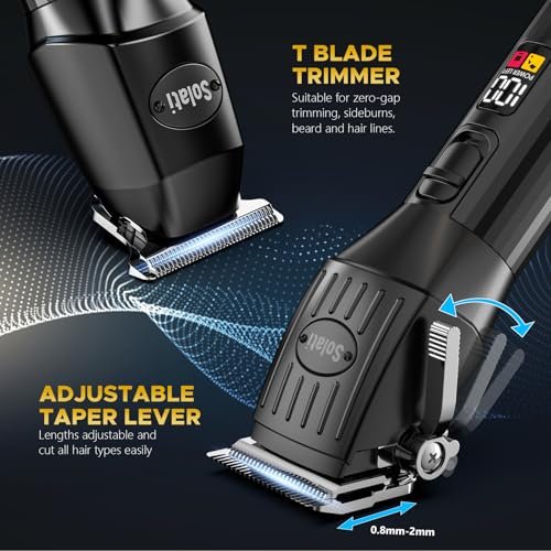 Cordless Hair Clippers for Men & Beard Trimmers Kit with LED Display - Rechargeable Grooming Shaver Kit for Men, Women, Kids (Black) Avelisse
