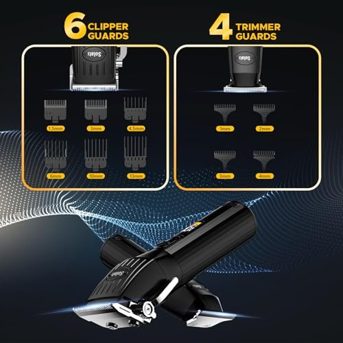 Cordless Hair Clippers for Men & Beard Trimmers Kit with LED Display - Rechargeable Grooming Shaver Kit for Men, Women, Kids (Black) Avelisse