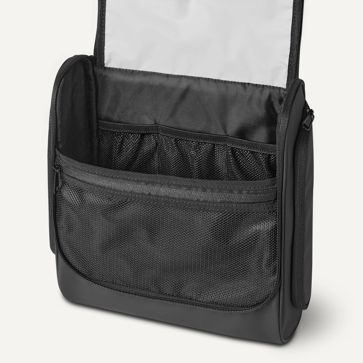 Waterproof Travel Toiletry Bag with Hanging Hook, Black, 10" x 4" x 10" Avelisse
