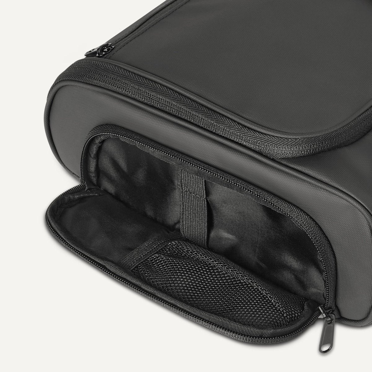 Waterproof Travel Toiletry Bag with Hanging Hook, Black, 10" x 4" x 10" Avelisse