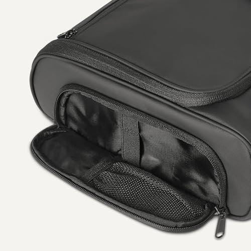 Waterproof Travel Toiletry Bag with Hanging Hook, Black, 10" x 4" x 10" Avelisse