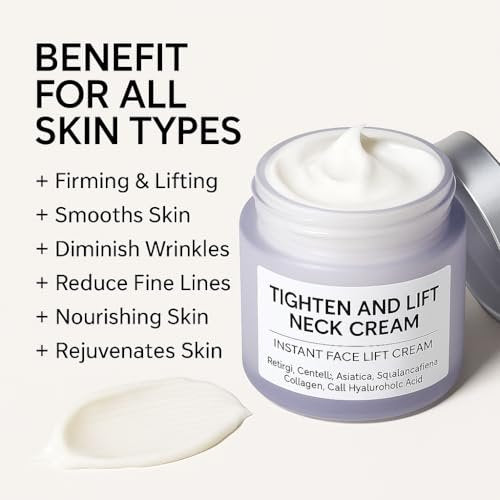 AMZEYE Tighten and Lift Neck Cream – Instant Face Lift Cream for Firming, Fine Lines, and Sagging Skin (1.7 fl oz) Avelisse