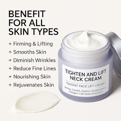 AMZEYE Tighten and Lift Neck Cream – Instant Face Lift Cream for Firming, Fine Lines, and Sagging Skin (1.7 fl oz) Avelisse