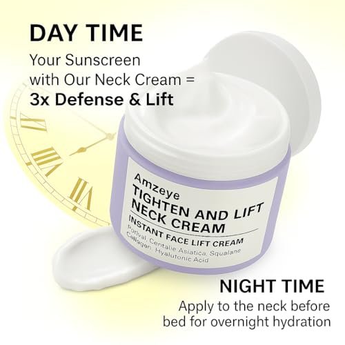 AMZEYE Tighten and Lift Neck Cream – Instant Face Lift Cream for Firming, Fine Lines, and Sagging Skin (1.7 fl oz) Avelisse
