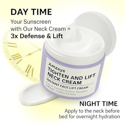 AMZEYE Tighten and Lift Neck Cream – Instant Face Lift Cream for Firming, Fine Lines, and Sagging Skin (1.7 fl oz) Avelisse